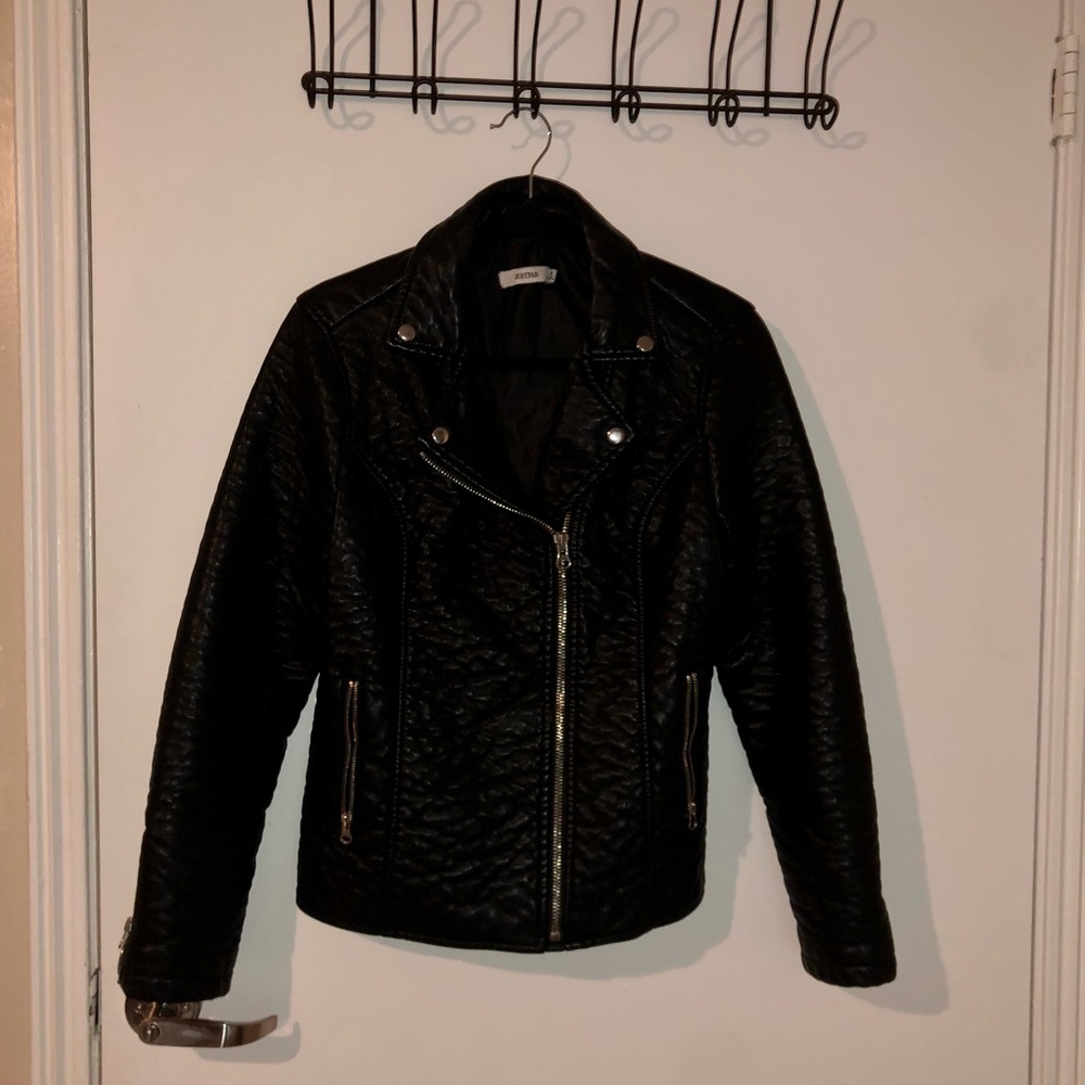 Women’s black leather jacket